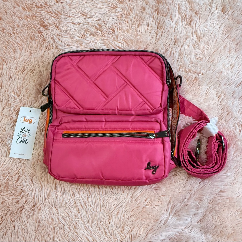 Lug Wrangler Vibrant Pink Quilted Crossbody Bag